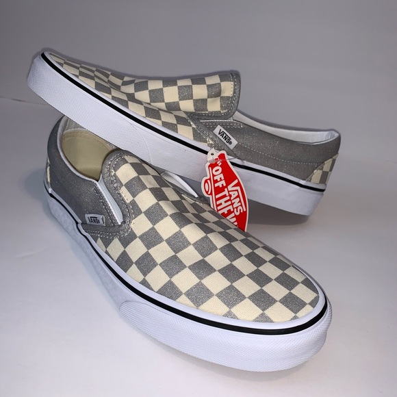 Vans Shoes - NWB Vans Classic Slip-On Checkerboard Silver
